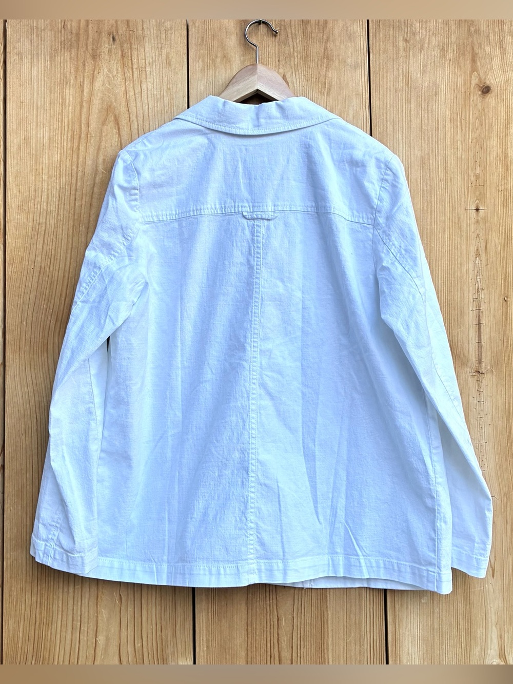 J. Jill NWOT White Linen Blend Blazer Sz Medium - Picture 6 of 6
